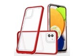 Mobile - Covers & Cases - Hurtel Clear 3in1 Case for Samsung Galaxy A03 Silicone Cover with Frame Red - 9145576265956