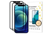 Mobiltelefontillbehör-Skyddsfilm - Wozinsky Set of 2x Super Durable Full Glue Tempered Glass Full Screen with Frame Case Friendly iPhone 12 Pro / iPhone 12 Black - 9111201915831