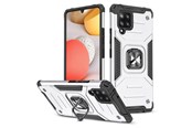 Mobile - Covers & Cases - Wozinsky Ring Armor Armored Hybrid Case Cover + Magnetic Holder Samsung Galaxy A42 5G Silver - 9111201935921