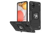 Mobile - Covers & Cases - Wozinsky Ring Armor Armored Hybrid Case Cover + Magnetic Holder Samsung Galaxy A42 5G Black - 9111201935969