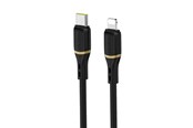 USB-kabel - Dudao L25X USB-C Cable - Lightning 1m 30W Soft Silicone Braided - Black - 6976625335909