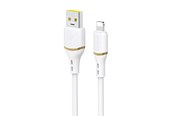 USB-kabel - Dudao L25L USB-A - Lightning 1m 30W Soft Silicone Braided Cable - White - 6976625335930