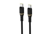 USB-kabel - Dudao L25C USB-C 1m 60W Soft Braided Cable - Black - 6976625335886