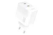 Mobile - Adapters & Chargers - Dudao A28PEU PD 45W GaN 2xUSB AC Charger - White - 6976625334285