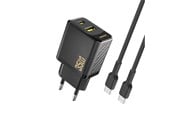 Mobile - Adapters & Chargers - Dudao A27MaxCEU PD QC 35W USB-A USB-C wall charger with USB-C cable - black - 6977196682928