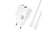 Mobile - Adapters & Chargers - Dudao A27MaxCEU PD QC 35W USB-A USB-C wall charger with USB-C cable - white - 6977196682911