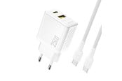 Mobile - Adapters & Chargers - Dudao A26TCEU PD QC 25W GaN USB-A USB-C wall charger with USB-C cable - white - 6976625334094