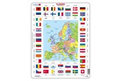 Pusselspel - Selecta Play Larsen Map Europe with Flags 70 pcs. Golv - LA-KL1-NL