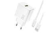 Mobile - Adapters & Chargers - Dudao A27STEU 25W GaN USB-A wall charger with USB-A cable - USB-C - white - 6976625334872
