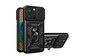Mobile - Covers & Cases - Hurtel Hybrid Armor Camshield Case for iPhone 14 Pro Max Armored Case with Camera Cover Black - 9145576267912