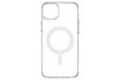 Mobile - Covers & Cases - Hurtel Clear Magnetic Case with MagSafe for iPhone 14 Plus with Silver Ring - Transparent - 5907769349652