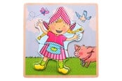 Pusselspel - Johntoy Fien & Teun Wooden Puzzle Fien - 5pcs. Trä - 80168