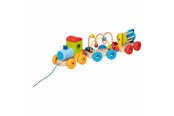 Babyleksaker - Goki Wooden Train Rio with Blocks Bead Labyrinth Rattle - 55847