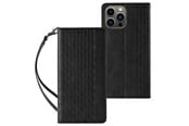 Mobile - Covers & Cases - Hurtel Magnet Strap Case for Samsung Galaxy S23 Ultra Flip Wallet Mini Lanyard Stand Black - 9145576271315
