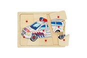 Pusselspel - Playwood Wooden Knob Puzzle Police 9 pcs. Trä - RS241-POL
