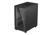 Rack chassis - Lanberg FF01 series - rack - 600 x 1000 flat pack with glass door - 22U - FF01-6022-12B