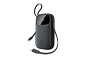 PowerBank - Baseus EnerFill FC31 10000mAh 22.5W Powerbank with Digital Display and 2 Built-in Cables (USB-C + Lightning) - Black PowerBank - Svart - 10000 mAh - P10082106123-00