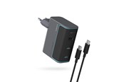 Mobile - Adapters & Chargers - CUKTECH CUKAD1003EUG GaN 100W Wall Charger 2 x USB-C 1 x USB-A with USB-C Cable - Grey - CUKAD1003EUG