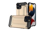 Mobile - Covers & Cases - Hurtel Hybrid Armor Case Tough Rugged Cover for iPhone 13 Pro Golden - 5907769326578