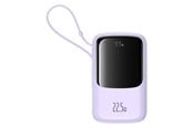 PowerBank - Baseus Qpow Pro+ 10000mAh 22.5W Power Bank with Built-in USB-C Cable and Display - Purple PowerBank - Purple - 10000 mAh - P10067101513-00