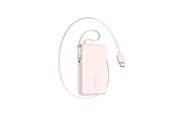 PowerBank - Joyroom JR-PR2L 10000mAh 35W Power Bank with Built-in Retractable USB-C Cable and USB-C Lanyard Cable - Pink PowerBank - Pink - 10000 mAh - JR-PR2 pink
