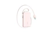 PowerBank - Joyroom JR-PR2L 10000mAh 35W Power Bank with Built-in Retractable USB-C Cable and Lightning Lanyard Cable - Pink PowerBank - Pink - 10000 mAh - JR-PR2L pink