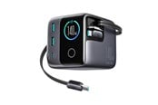 Mobile - Adapters & Chargers - Joyroom Podix JR-TRD01 GaN 140W Desktop Charger with 5 Ports and Dual Retractable Cables - Gray - JR-TRD01
