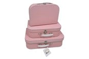 Barnrummet - Playwood Cardboard Suitcase Set Pink 3 pcs. - Sl0381