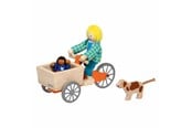 Träleksaker - Goki Dollhouse Wooden Cargo Bike with Child and Dog - 51462