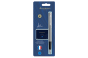 Skriv- och ritverktyg - Waterman Allure Stainless Steel Fountain pen F Blue ink + ink refills 6-Pack - 2135211