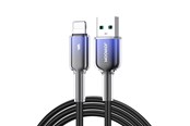 USB-kabel - Joyroom S-A42 Crystal-Clear Series 3A USB-A - Lightning cable 1.2m - black - S-A42_AL_B