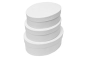 Konst- och hantverksmaterial - Colorations - Papier-mache Boxes Oval 3 pcs. - 46EN25