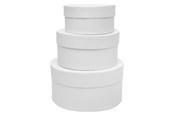 Konst- och hantverksmaterial - Colorations - Papier-mache Boxes Round 3 pcs. - 46EN24