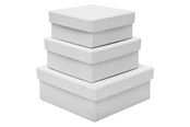 Konst- och hantverksmaterial - Colorations - Papier-mache Boxes Square 3 pcs. - 46EN26