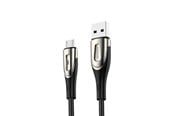 USB-kabel - Joyroom Sharp Series S-M411 USB-A / micro USB 3A 2m Cable with Charging Indicator - Black - S-M411_2