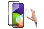 Mobiltelefontillbehör-Skyddsfilm - Wozinsky Full Cover Flexi Nano Glass Film Tempered Glass with Frame Samsung Galaxy A22 4G Black - 9111201943599