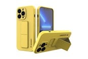 Mobile - Covers & Cases - Wozinsky  Kickstand Case Silicone Case with Stand iPhone 13 mini yellow - 9145576234310