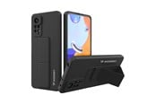 Mobile - Covers & Cases - Wozinsky Kickstand Case Silicone Case with Stand Case for Xiaomi Redmi Note 11 Pro Black - 9145576247471