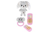 Babyleksaker - Toi-Toys Little Stars Baby Cuddly Toy Plush Rabbit with Rattle and Telephone 3-piece. - 72808Z