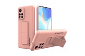 Mobile - Covers & Cases - Wozinsky Kickstand Case Silicone Case with Stand Case for Xiaomi Poco M4 Pro 5G Pink - 9145576247549