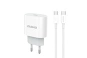 Mobile - Adapters & Chargers - Dudao A14EUC PD 20W USB-C Wall Charger with Cable - White - 6976625332984