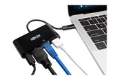 Dockning - Eaton Series USB C to HDMI Multiport Video Adapter Converter w/ USB-A Hub USB-C PD Charging Port & Gigabit Ethernet Port Thunderbolt 3 Compatible USB Type C to HDMI USB Type-C - U444-06N-H4GUBC