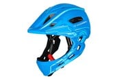 Cykellampor - Wozinsky  Fullface Children's Bicycle Helmet with USB Rear Light 52-56 cm - Blue - 5907769380990