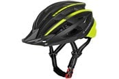 Cykellampor - Wozinsky MTB Bicycle Helmet with Detachable Visor and USB Rear Light 57-62 cm - Black & Yellow - 5907769380914