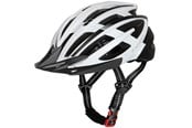 Cykellampor - Wozinsky MTB Bike Helmet with Detachable Visor and USB Rear Light 57-62 cm - Black & White - 5907769380891