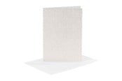 Block och Anteckningsböcker - Creativ Company Cards and Envelopes 10.5x15cm Glitter White - 4 pcs. - 23028