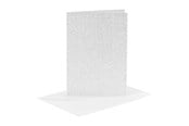 Block och Anteckningsböcker - Creativ Company Cards and Envelopes 10.5x15cm Glitter Silver - 4 pcs. - 23024