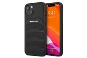 Mobile - Covers & Cases - Mercedes AMG Leather Debossed Lines Case for iPhone 13 mini - Black - 3666339018931