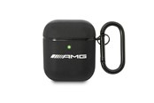 Mobile - Covers & Cases - Mercedes AMG Leather Big Logo AirPods Case - Black - 3666339069261