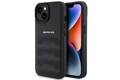 Mobile - Covers & Cases - Mercedes AMG Leather Debossed Lines Case for iPhone 15 Plus - Black - 3666339170721